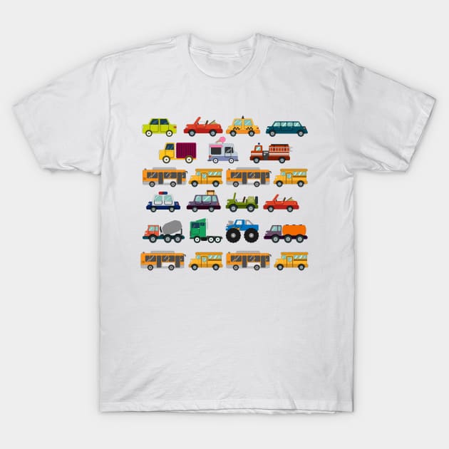 Cars Trucks and Busses Graphic Design T-Shirt by ACircusofLight